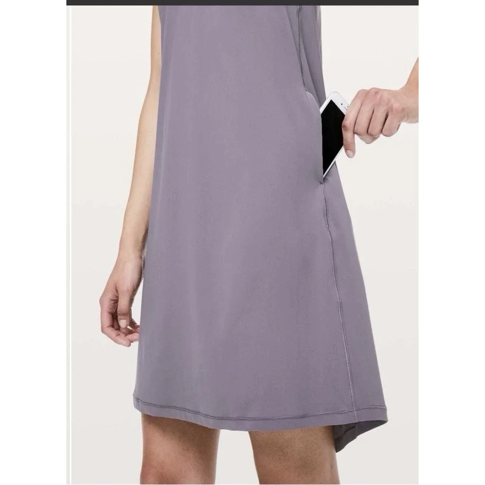 Lululemon Women Size 8 Early Morning Dress Graphite Purple Athletic Activewear